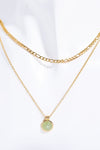 Pauline Necklace - Aventurine Pendant in 14K Gold Plated