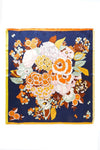 Écharpe Sylvie - Foulard carré soyeux imprimé fleurs