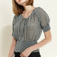 Ambre Blouse - Gingham Cropped Blouse