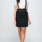 Victoire Skirt - Plaid Suspender Skirt