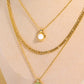Collier Pauline - Pendentif Aventurine en plaqué or 14 carats