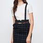 Victoire Skirt - Plaid Suspender Skirt