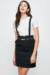Victoire Skirt - Plaid Suspender Skirt