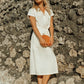 Arya Dress - Safari Linen Midi Dress In White