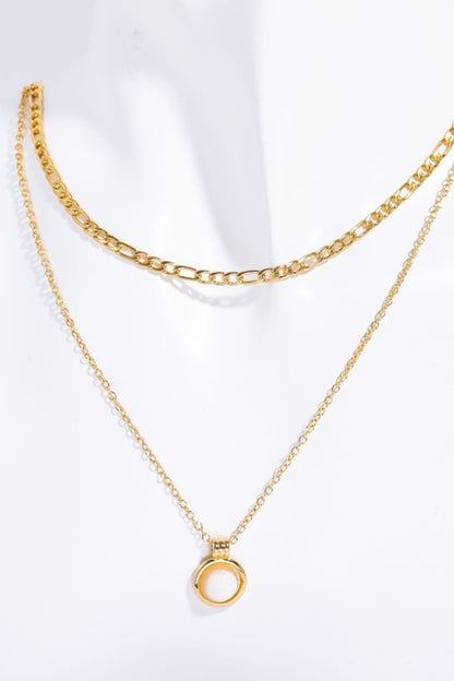 Collier Pauline - Pendentif Aventurine en plaqué or 14 carats