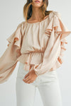 Céleste Blouse - Ruffled Peplum Blouse