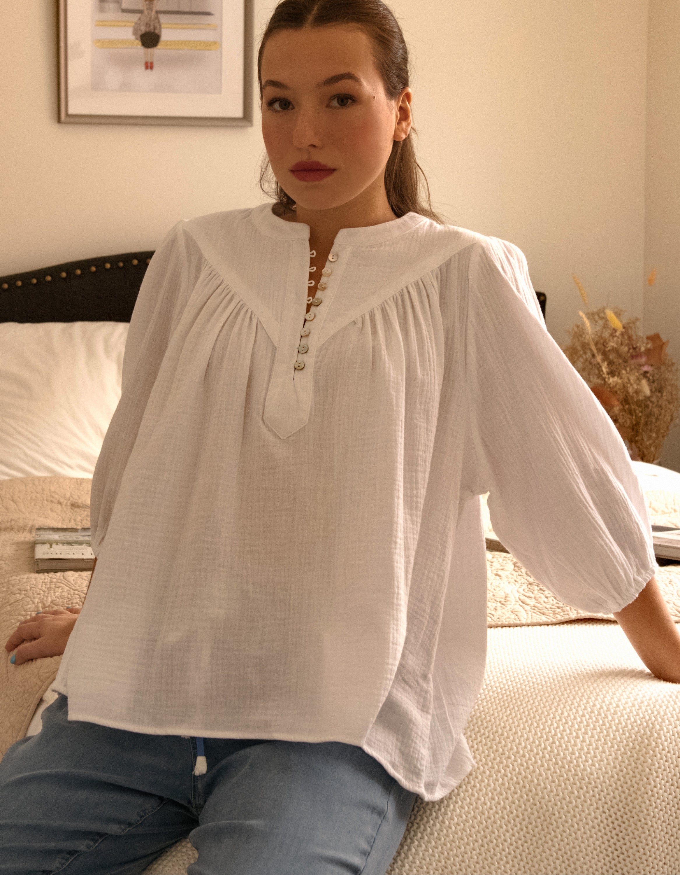 Blandine Blouse - Cotton Gauze Blouse – Atelier Joséphine
