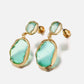 Boucles d'oreilles Aude - Gouttes de pierres de verre en plaqué or 18 carats