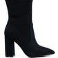 Sofia Boots - Ankle Lycra Block Heeled Boots