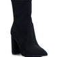 Sofia Boots - Ankle Lycra Block Heeled Boots
