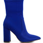 Sofia Boots - Ankle Lycra Block Heeled Boots