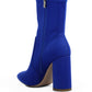 Sofia Boots - Ankle Lycra Block Heeled Boots