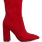 Sofia Boots - Ankle Lycra Block Heeled Boots