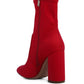 Sofia Boots - Ankle Lycra Block Heeled Boots
