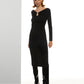 Robe Léa - Robe midi à découpes en fer à cheval