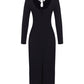 Robe Léa - Robe midi à découpes en fer à cheval