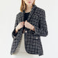 Blazer Clémence – Blazer en tweed noir et blanc