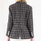 Blazer Clémence – Blazer en tweed noir et blanc