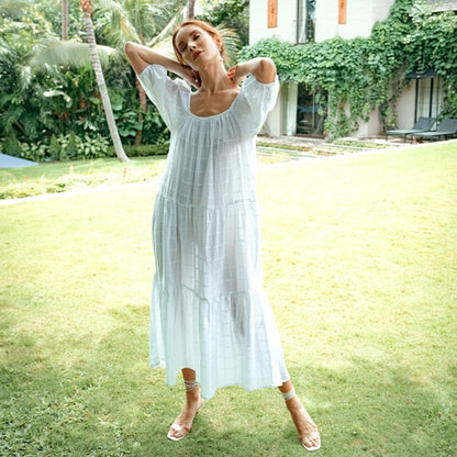 Robe Rosemary - Robe en coton à carreaux et pois