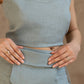 Alba Set - Linen Crop Top and Midi Skirt in Mint