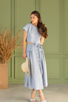 Jana Set - Linen Crop Top and Midi Skirt Set