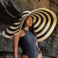 Soléane Hat - Oversized Striped Straw Hat