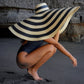 Soléane Hat - Oversized Striped Straw Hat