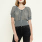 Ambre Blouse - Gingham Cropped Blouse