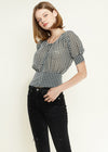 Ambre Blouse - Gingham Cropped Blouse
