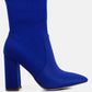 Sofia Boots - Ankle Lycra Block Heeled Boots