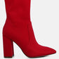 Sofia Boots - Ankle Lycra Block Heeled Boots