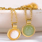 Collier Pauline - Pendentif Aventurine en plaqué or 14 carats