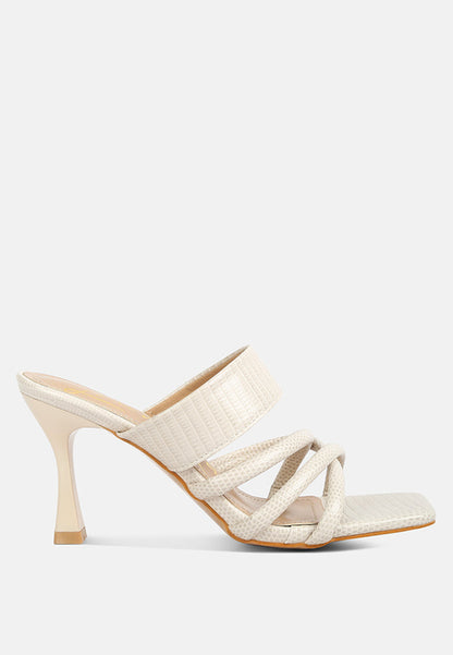 Sabine Sandals - Criss Cross Strap Spool Heel Sandals