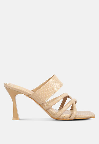 Sabine Sandals - Criss Cross Strap Spool Heel Sandals