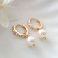 Boucles d'oreilles Calypso - Plaqué or 24 carats avec perles baroques et zircones cubiques