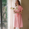 Arya Dress - Safari Linen Midi Dress in Pink