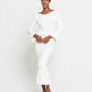 Robe Marjorie - Robe à volants en bambou blanc cassé