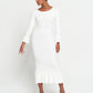 Robe Marjorie - Robe à volants en bambou blanc cassé