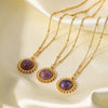 Abélie Necklace - 18k Gold Plated Semi-precious Stone Pendant Necklace