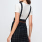 Victoire Skirt - Plaid Suspender Skirt