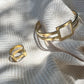 Katia Cuff - Geometric 14K Gold-Plated Cuff in Recycled Brass