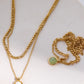 Collier Pauline - Pendentif Aventurine en plaqué or 14 carats