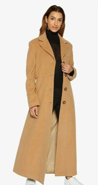 Manteau Eloise – Manteau long slim en laine mélangée