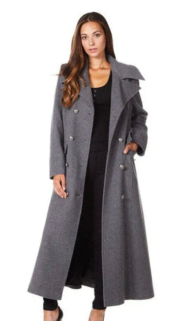Manteau Elisabeth – Manteau long croisé en mélange de laine et de cachemire
