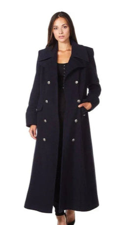Manteau Elisabeth – Manteau long croisé en mélange de laine et de cachemire