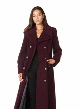 Manteau Elisabeth – Manteau long croisé en mélange de laine et de cachemire